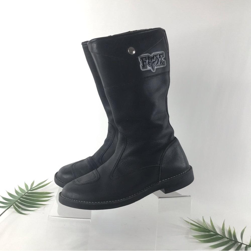 Fox Racing Super Rider Black Leather Street Mortocycle Boots Mens Size 10 Korea